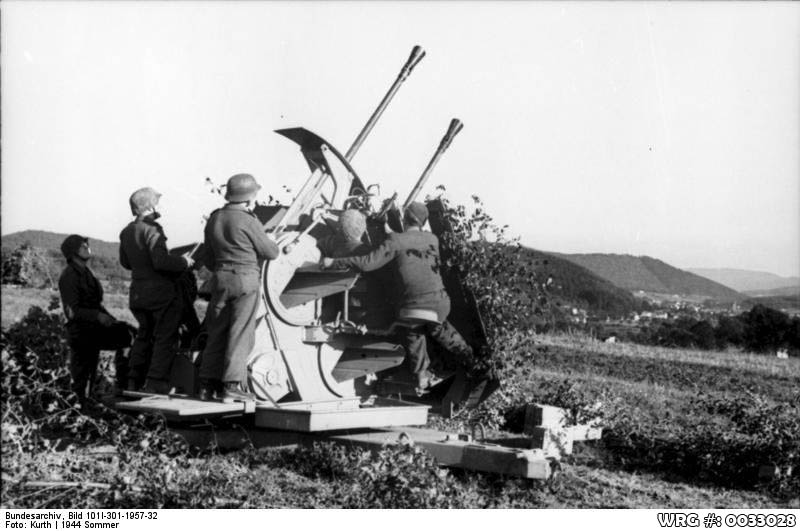 North France - 37mm Flak 43 in position on field, end of July - early September 1944 WRG # 0033028